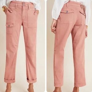 Anthropologie the Wanderer Cargo Pants Dust Pink Size 26 NWOT